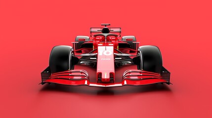 Naklejka premium Formula 1 Car, Formula 1 Racing Car, F1 Car isolated on solid red background. isolated on a solid red background. Illustrations