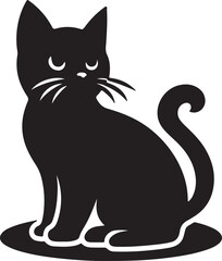 Cat Head Face Silhouette vector illustration