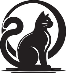 Cat Head Face Silhouette vector illustration