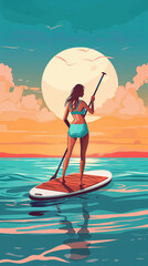 balade en paddle au couch&eacute; du soleil