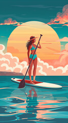 balade en paddle au couch&eacute; du soleil