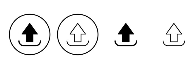 Upload icon set. load data symbol