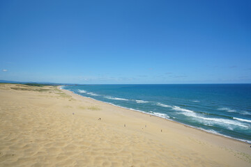 Tottori Sand Dunes Landscape under Clear Blue Sky