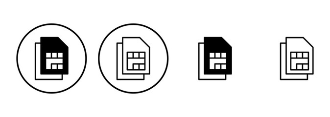 Sim card icon set. dual sim card icon vector