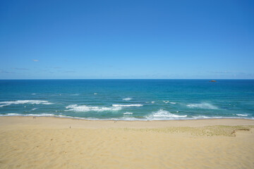 Tottori Sand Dunes Landscape under Clear Blue Sky