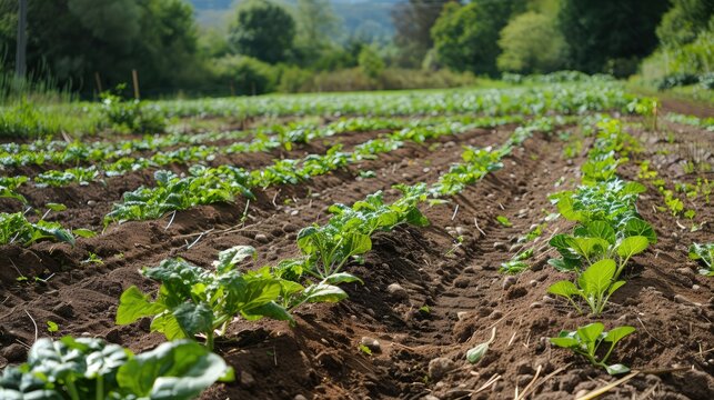 Rotovating/tilling garden. Preparing vegetable patches