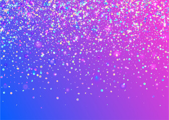 Obraz premium Rainbow Tinsel. Cristal Poster. Modern Ribbon. Festive Glitter. Happy Isolated Backdrop. Purple Disco Sparkle. Carnaval Effect. 3d Texture. Blue Rainbow Tinsel