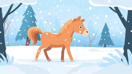 Whimsical horse : a beautiful cartoon illustration of a horse - bringing joy and charm to the depiction of these beloved animals with playful lines and vibrant colors in a delightful cartoon style.