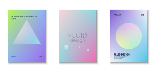 Gradient Design. Holographic Background. Triangle Shape. Elegant Banner. Futuristic Hipster Elements. Blue 3d Set. Cyberpunk Space Collection. Purple Gradient Design