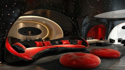 Living room design: a creative and innovative model blending modern aesthetics with functionality, redefining the heart of the home with stylish and practical elements.