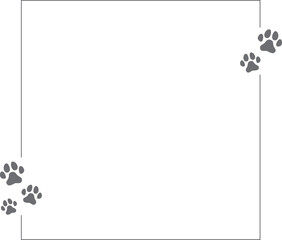 Fototapeta premium Dog Paw frames, Black Dog Paw silhouettes