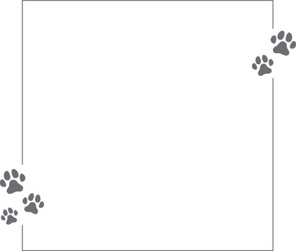 Dog Paw frames, Black Dog Paw silhouettes