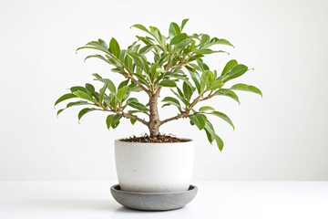 Obraz premium Green potted plant on white background