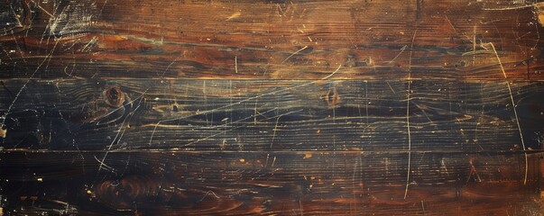 Rustic wooden background with dark knots and scratches