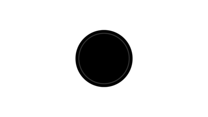 Black round circle geometric ball shape line art vector icon for apps and websites PNG