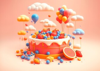 GeneConfectionery artistry, Fantasy food concept, Pastel colors, Playful design elements, Sugar rush theme,rated Image