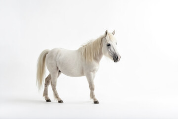 White Pony on White Background