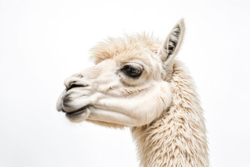 Obraz premium Close-up of a White Alpaca's Face