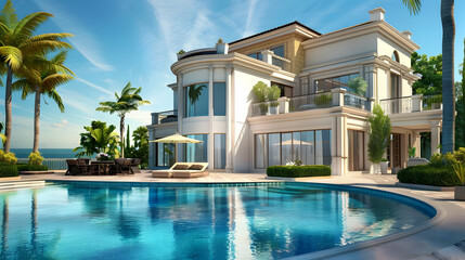 luxurious house with panoramic view