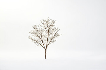 Fototapeta premium Lone Tree in a Snowy Field