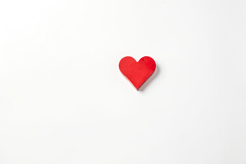 Red Heart on White Background