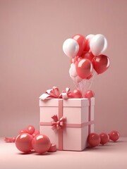Balloons, Celebration, Gift, Pink, Surprise, Party, Festive, Decoration, Helium balloons, Ribbon