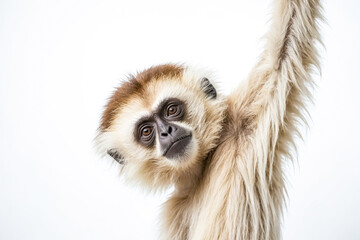 Fototapeta premium Curious Gibbon Hanging Backwards