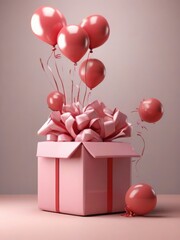 Balloons, Celebration, Gift, Pink, Surprise, Party, Festive, Decoration, Helium balloons, Ribbon