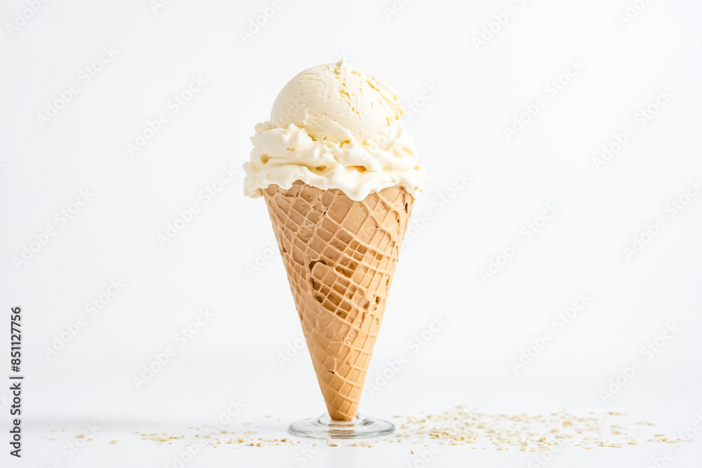 Wall mural Vanilla Ice Cream Cone with Sprinkles