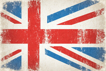 Fototapeta premium Vintage British Flag With Grunge Texture