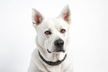 White Dog with Alert Eyes