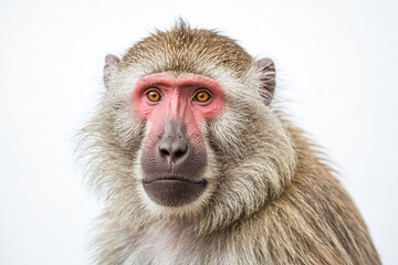 Obraz premium Close-up of a monkey's face with a white background