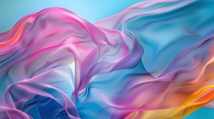 Obraz premium smooth, flowing shapes, silky texture with hints of pink and yellow along the edges