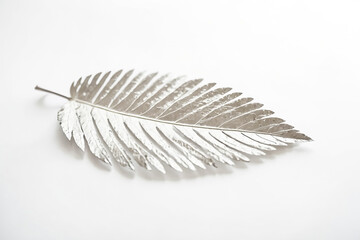 Silver leaf on a white background
