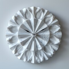 This beautiful white round marble wall clock features a unique leaf design that will add a touch of elegance to any room. The clock is made of high-quality marble and features a black clock hand