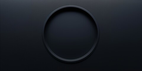 Minimalist Dark Circle on Black Background.