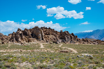 Rocks and rock formation in the Alabama hills, sierra nevada california, USA