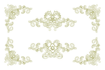 Classic Vitage Wedding Ornaments Frames Separator Elements Classic Vintage Wedding Invitation Hand Drawn Ornate the Calligraphy Poster Victorian Style