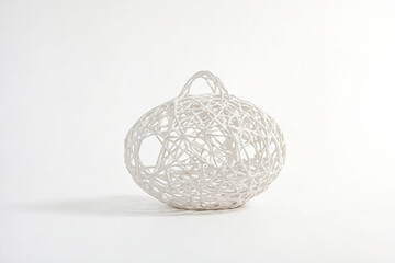 White ceramic sculpture of an abstract organic shape