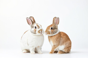 Obraz premium Two Rabbits Looking at Each Other
