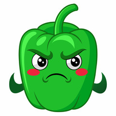 Capsaicin vector illustration, disapproving icon and healthy solder fruit, silhouette, logo, eps file, Capsaicin cartoon character, png On White Background