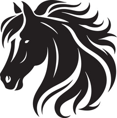 Silhouette image  horses head Victor style