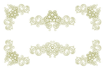 Classic Vitage Wedding Ornaments Frames Separator Elements Classic Vintage Wedding Invitation Hand Drawn Ornate the Calligraphy Poster Victorian Style