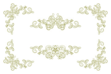 Classic Vitage Wedding Ornaments Frames Separator Elements Classic Vintage Wedding Invitation Hand Drawn Ornate the Calligraphy Poster Victorian Style