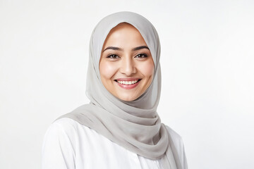 Portrait of a smiling woman in a hijab