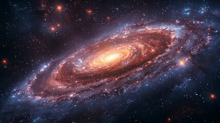 Obraz premium Galaxy cluster with billions of stars, capturing the complexity and magnificence of galaxies.