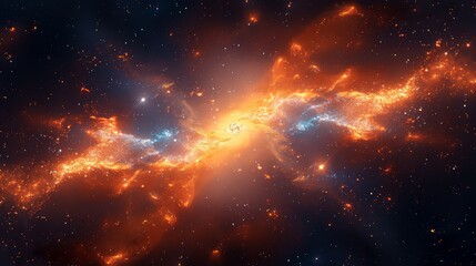 Fototapeta premium Galaxy cluster with billions of stars, capturing the complexity and magnificence of galaxies.