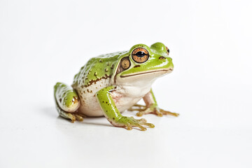 Fototapeta premium Green Tree Frog on White Background