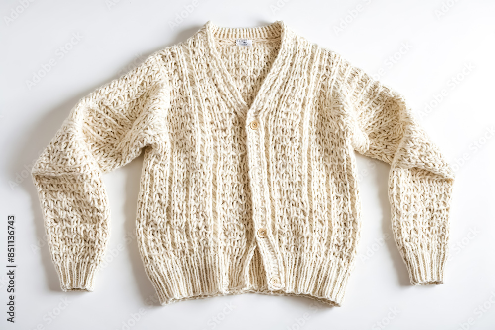 Poster Cream Knit Cardigan with Wooden Buttons