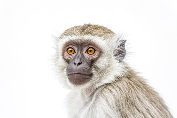 Fototapeta premium Close-up portrait of a young monkey with golden eyes